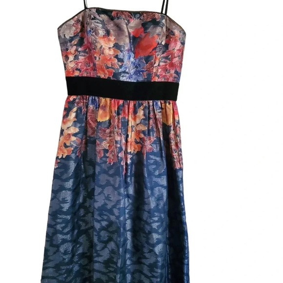 ADRIANNA PAPELL ELEGANT FLORAL MULTI COLOR GOWN, SIZE 2 - Picture 3 of 5